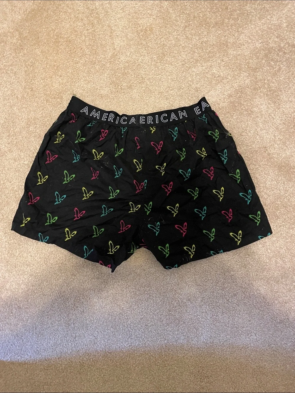 American Eagle Black Underwear with Neon Accent Stitches